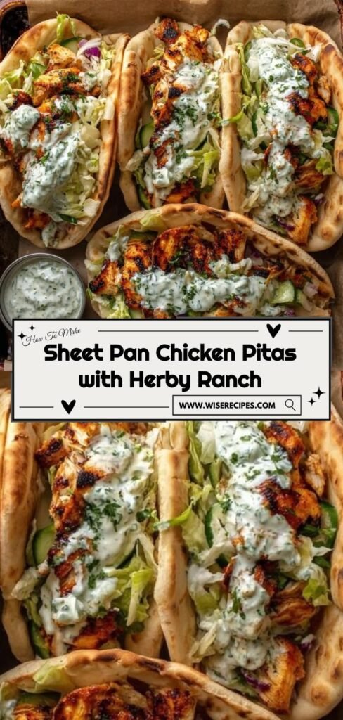 Easy Sheet Pan Chicken Pitas with Herby Ranch for Family Dinner