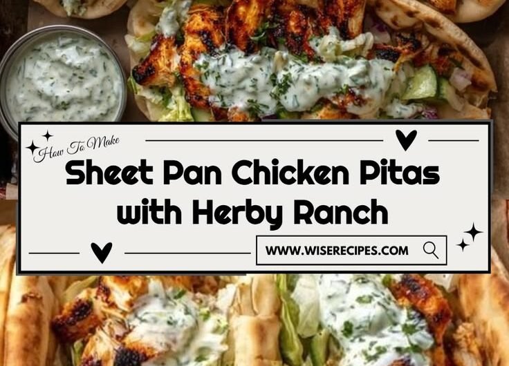 Easy Sheet Pan Chicken Pitas with Herby Ranch for Family Dinner