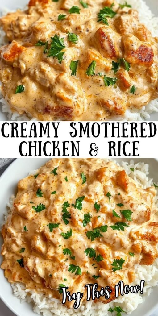 Homemade Creamy Smothered Chicken and Rice – Quick and Tasty!