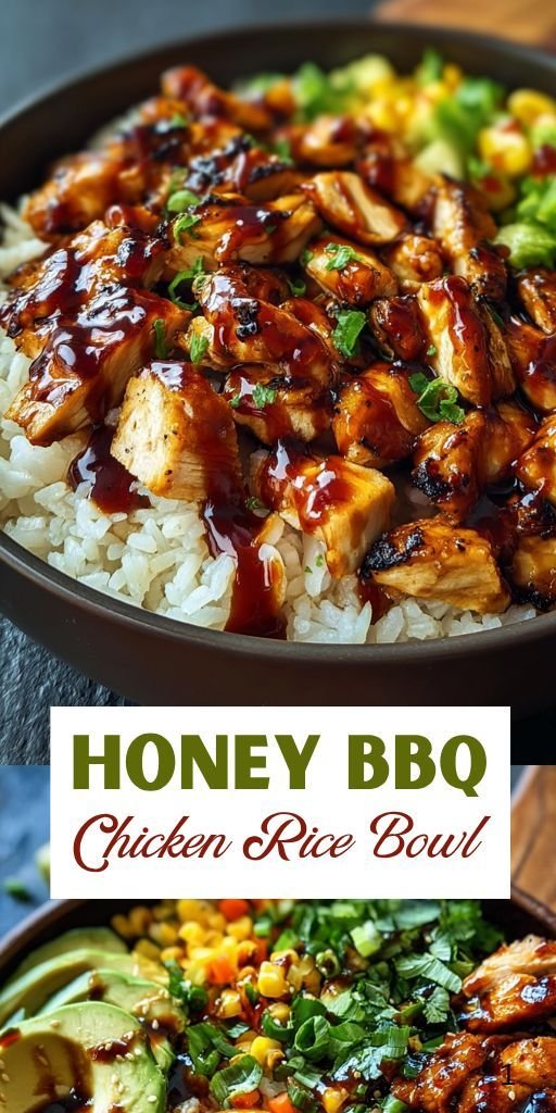 Honey BBQ Chicken Rice Bowl – Sweet & Savory Meal in a Bowl