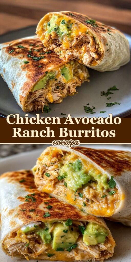 Chicken Avocado Ranch Burritos