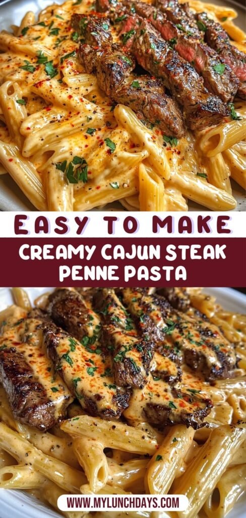 Creamy Cajun Steak Penne Pasta
