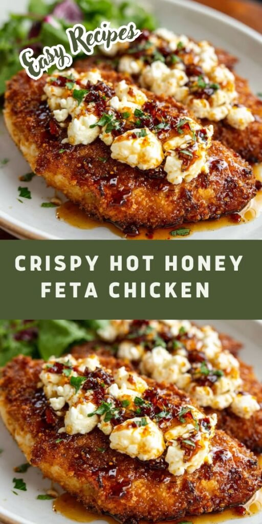 Crispy Hot Honey Feta Chicken (Spicy & Sweet Dinner Recipe)