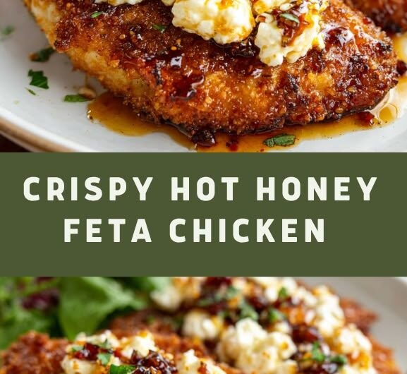 Crispy Hot Honey Feta Chicken (Spicy & Sweet Dinner Recipe)