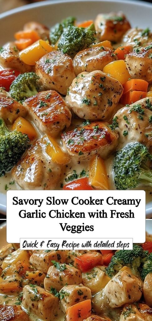 Creamy Garlic Chicken That Makes Dinner a Breeze with Fresh Veggies!