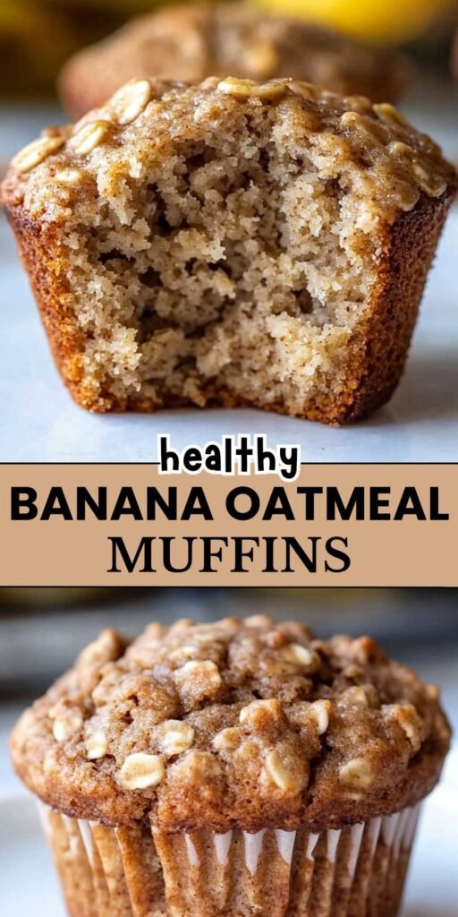 Healthy Banana Oatmeal Muffins