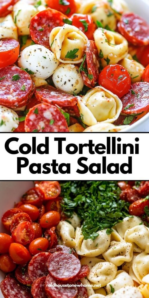 Simple cold tortellini pasta salad