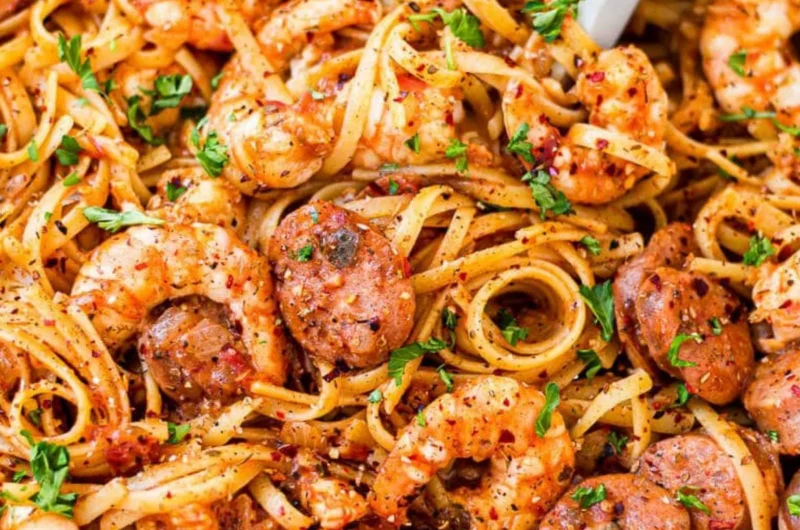 DAIRY FREE ONE POT CREAMY CAJUN SHRIMP PASTA