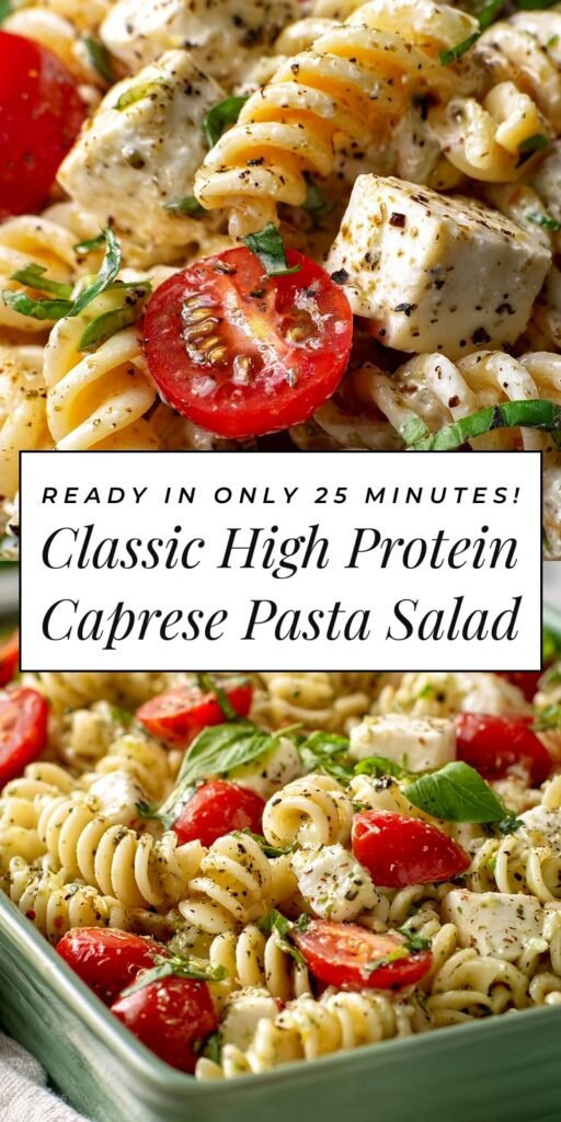 Classic High Protein Caprese Pasta Salad