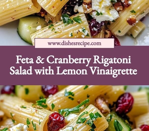 Feta & Cranberry Rigatoni Salad with Lemon Vinaigrette