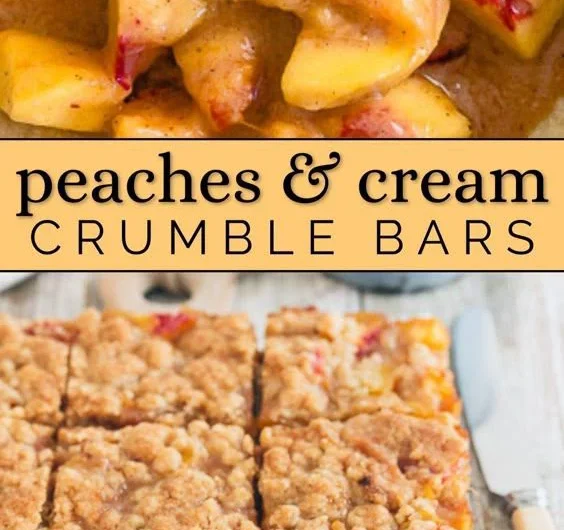 Peaches and Cream Crumble Bars