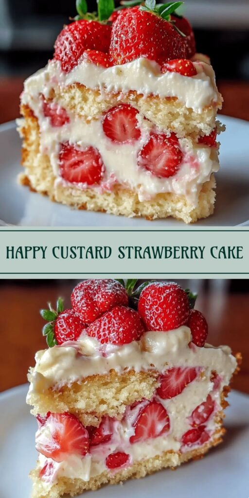 Creamy Strawberry Custard Cake