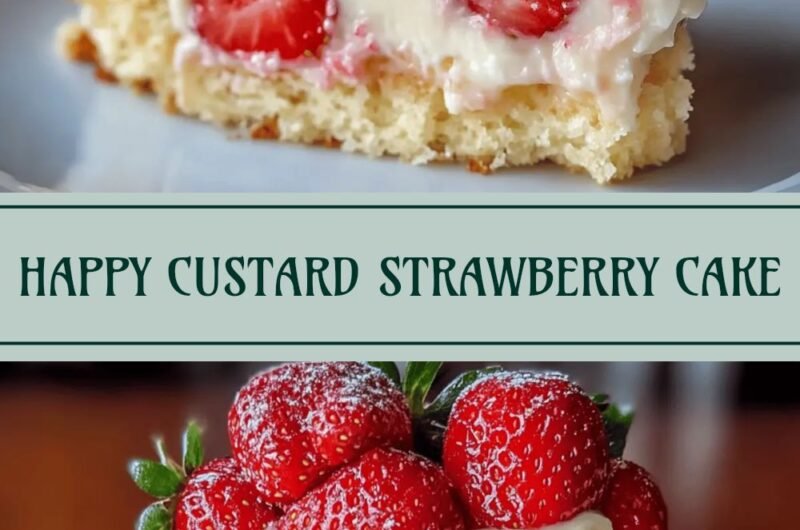 Creamy Strawberry Custard Cake