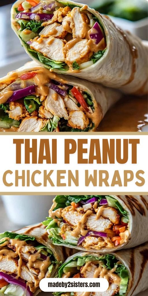 Easy Thai Peanut Chicken Wraps