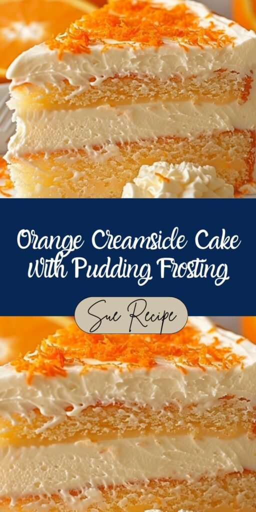 Orange Creamsicle Cake with Pudding Frosting