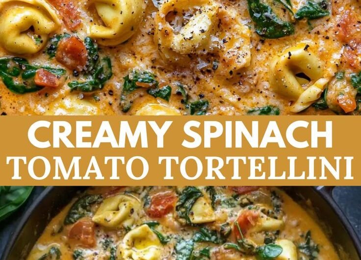 One Pot Creamy Spinach Tomato Tortellini (30-Minutes)