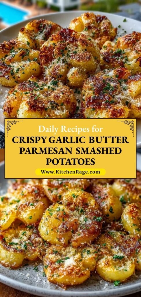 Crispy Garlic Butter Parmesan Smashed Potatoes