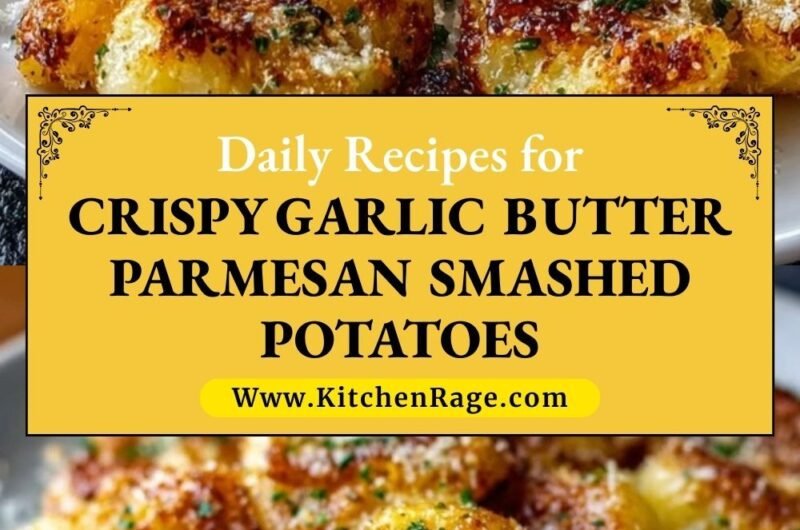 Crispy Garlic Butter Parmesan Smashed Potatoes