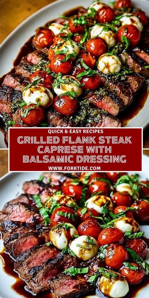 Grilled Flank Steak Caprese with Balsamic Dressing