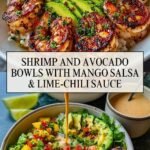 Shrimp and Avocado Bowls with Mango Salsa & Lime-Chili Sauce