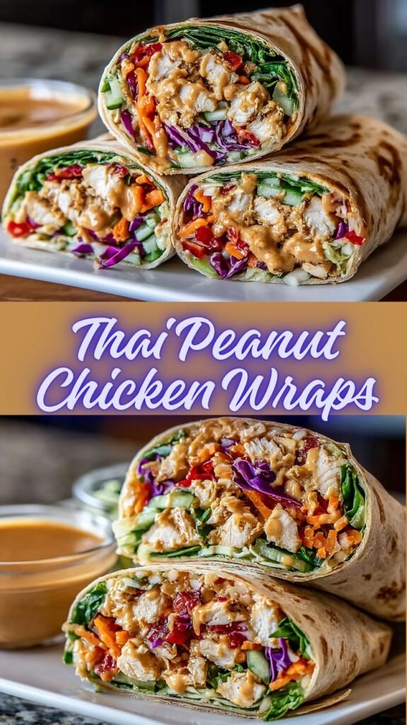 THAI PEANUT CHICKEN WRAPS 🔥🥗