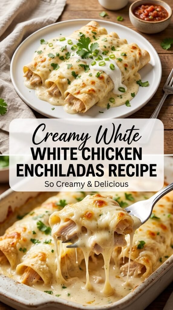 Creamy White Chicken Enchiladas