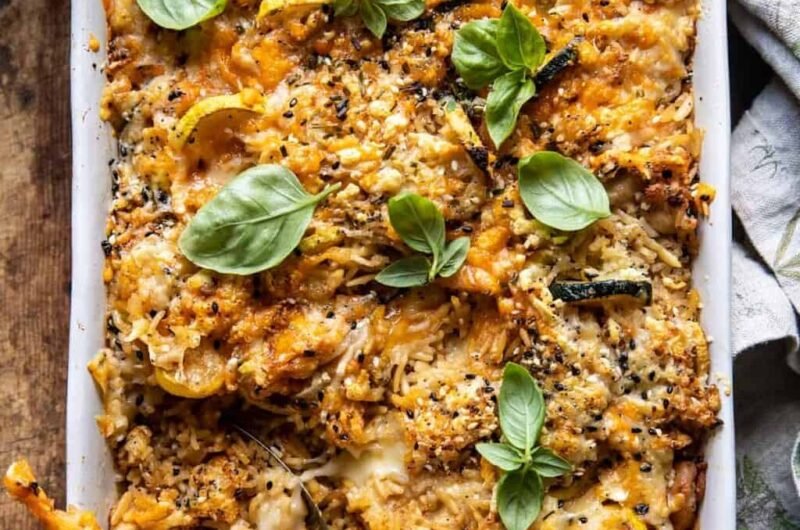 Cheesy Zucchini Chicken and Rice Bake