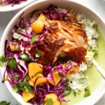 Chipotle Salmon with Orange Salsa and Aji Verde