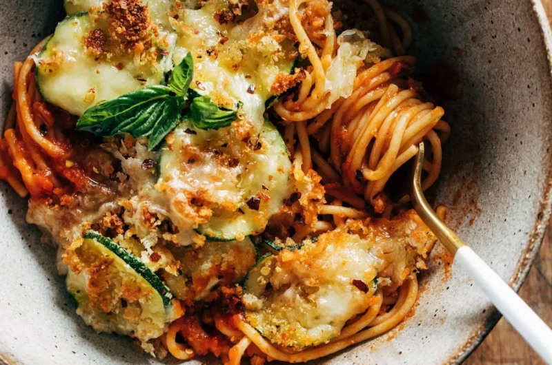 Spaghetti with Crispy Zucchini
