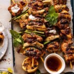 Lemon Chicken Skewers with Creamy Feta Sauce