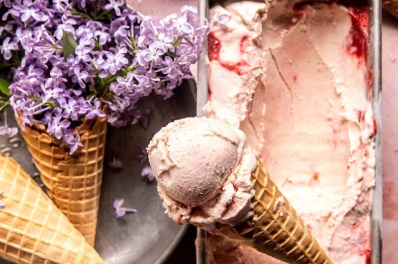 No Churn Creamy Strawberry Ice Cream