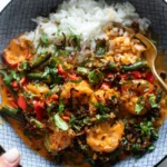 Thai Shrimp Curry with Yummy Shallot Crispies