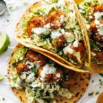 Spicy Shrimp Tacos with Garlic Cilantro Lime Slaw