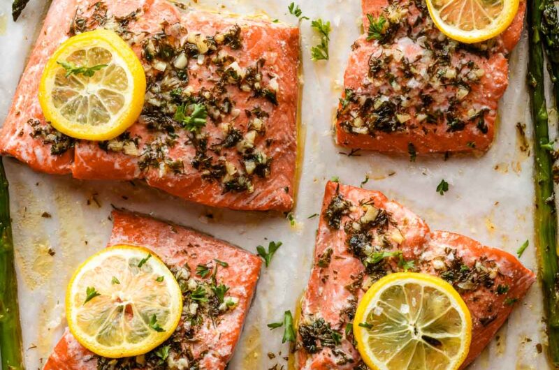 Baked Lemon Garlic Salmon